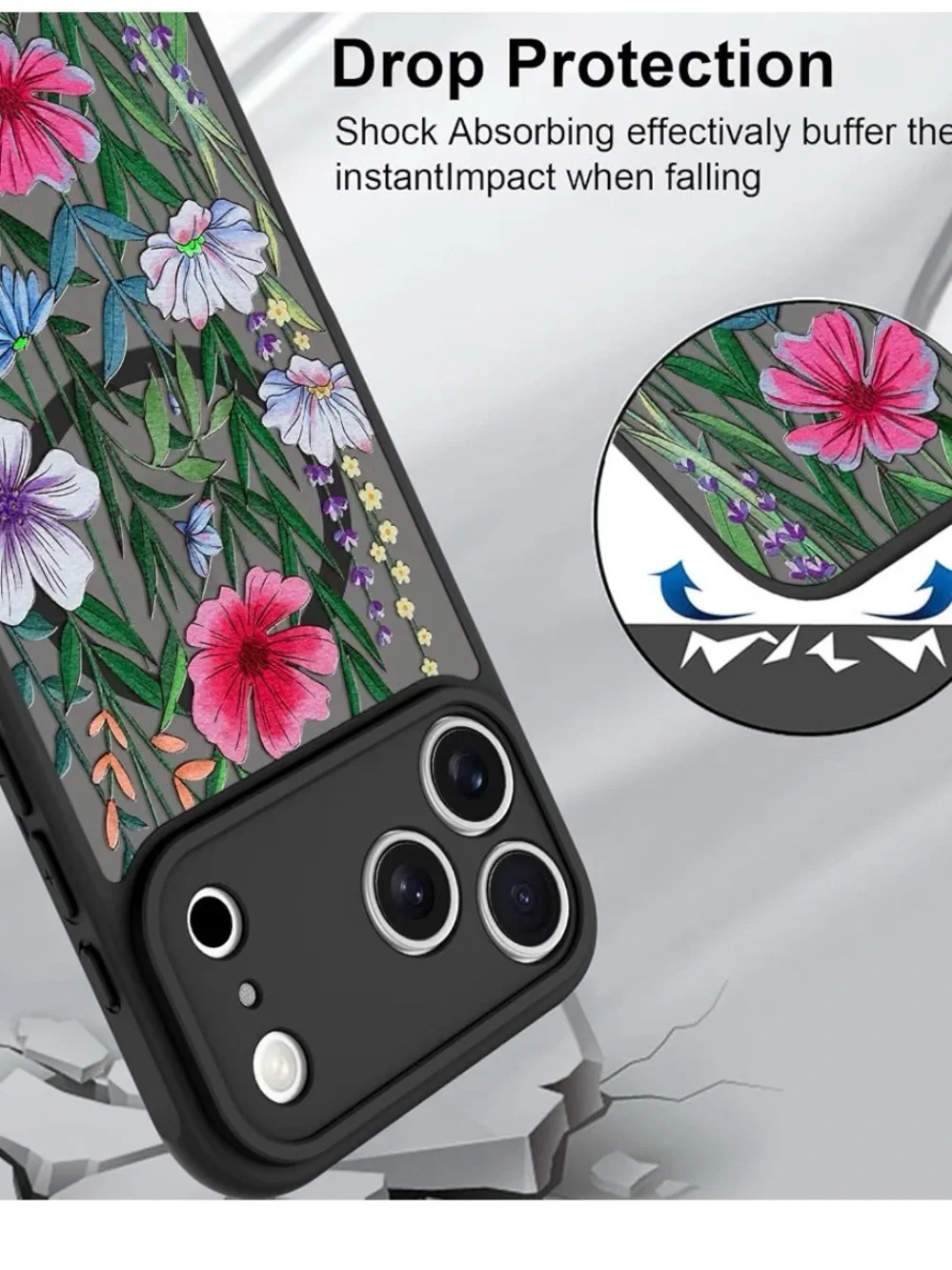 OOK Floral Garden Magnetic iPhone Case 17Pro Max Pink&Purple Design new sealed